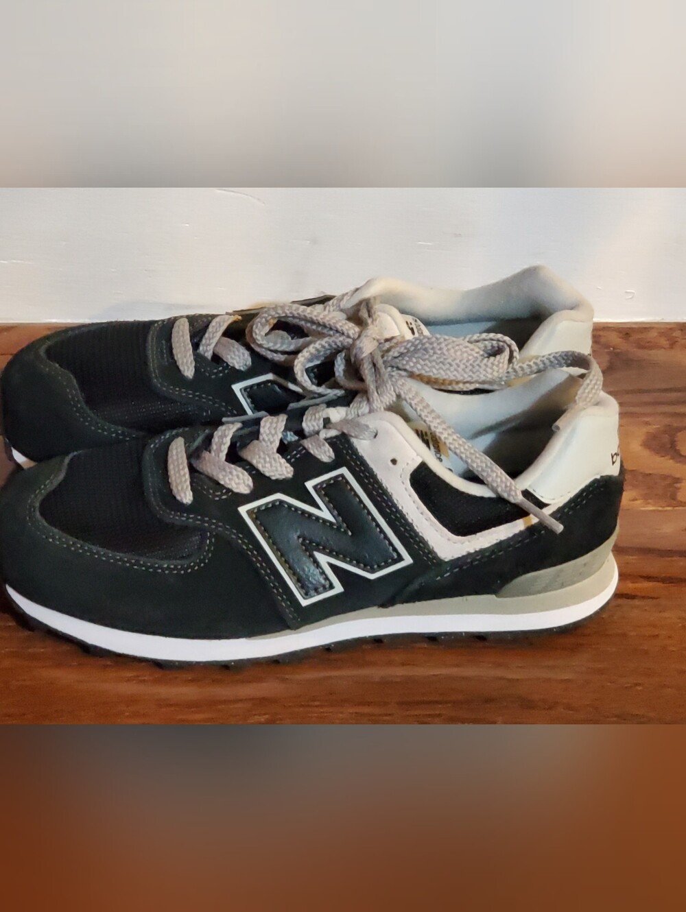 New Balance Kids Black and Gray Lace-Up Sneakers